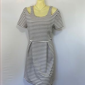 Mink pink Striped Cold Shoulder Mini Dress Med
